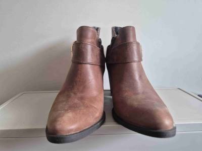 Botines de cuero marrón - miniatura 1