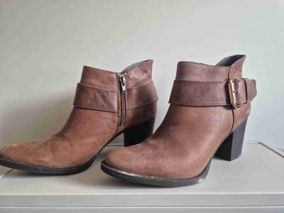 Botines de cuero marrón - miniatura 2