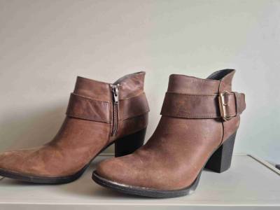 Botines de cuero marrón - miniatura 3