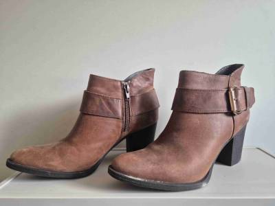 Botines de cuero marrón - miniatura 4