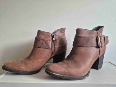 Botines de cuero marrón - miniatura 5