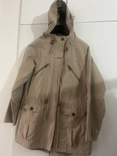 Parka beige con capucha - miniatura 1