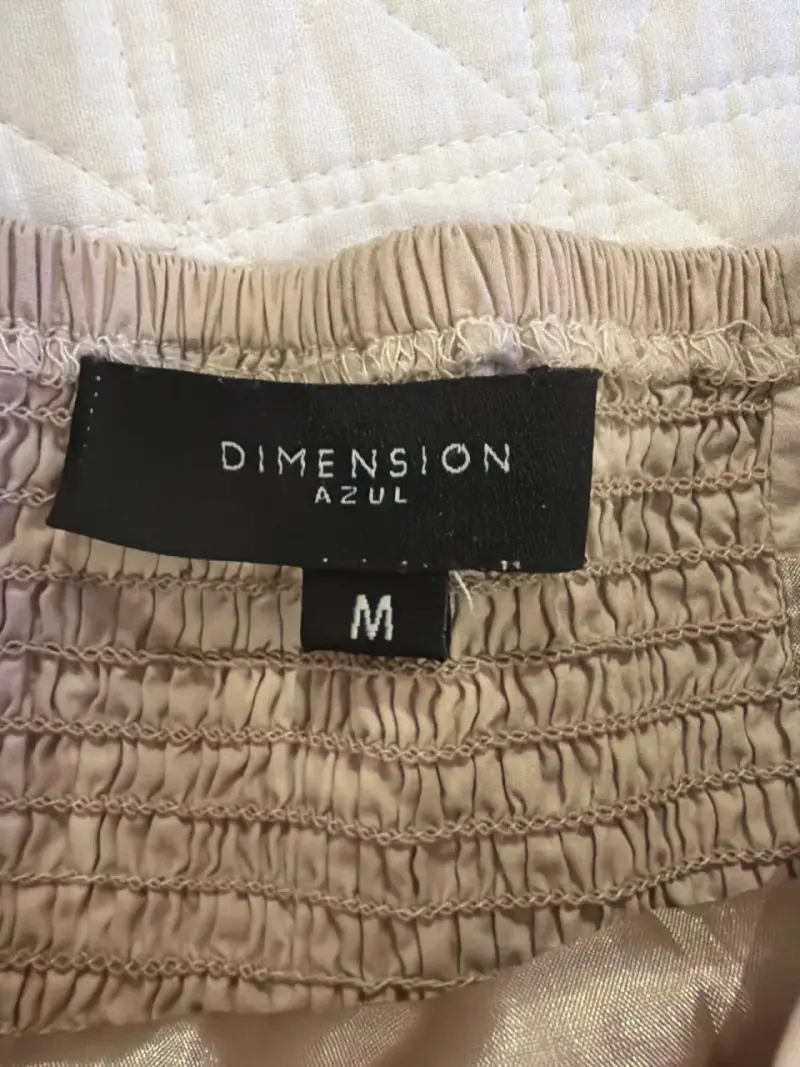 Vestido sin tirantes beige - 3