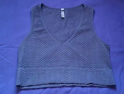 Top tejido azul sin mangas - miniatura 1