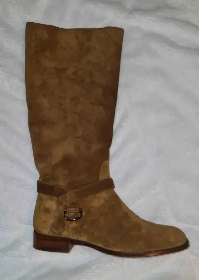 Botas largas de gamuza marrón - miniatura 1