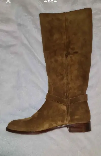 Botas largas de gamuza marrón - miniatura 4
