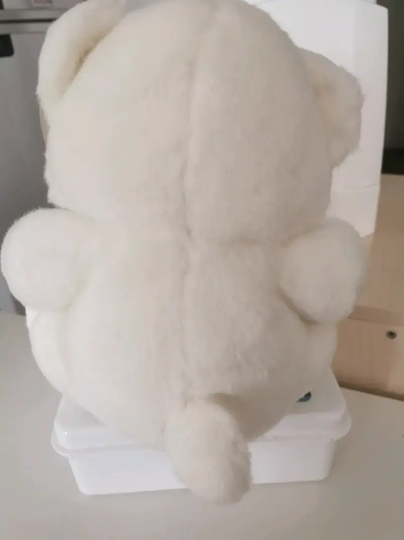 Osito de peluche blanco con lazo Rojo lunares - 2