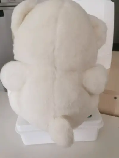 Osito de peluche blanco con lazo Rojo lunares - miniatura 2