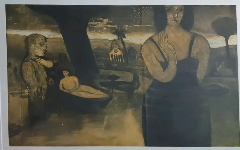 Cuadro enmarcado con obra de Gonzalo Cienfuegos - 5
