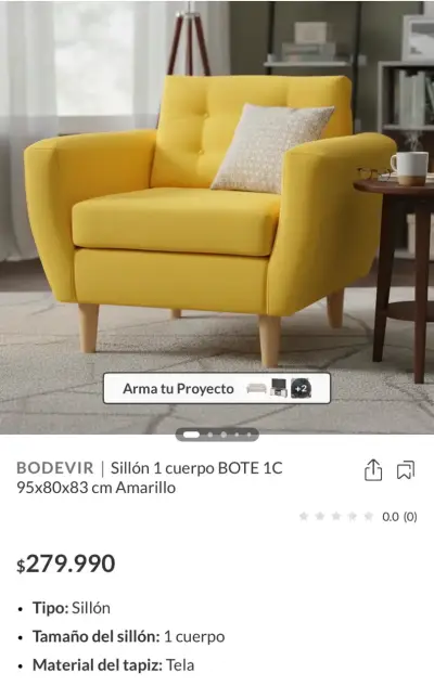 Sillón amarillo moderno - miniatura 2