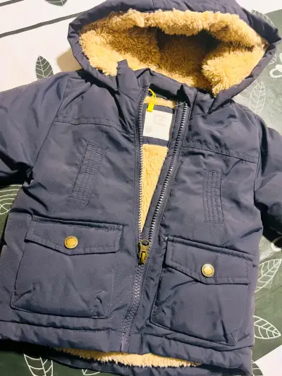 Chaqueta infantil azul con capucha 9M - miniatura 1
