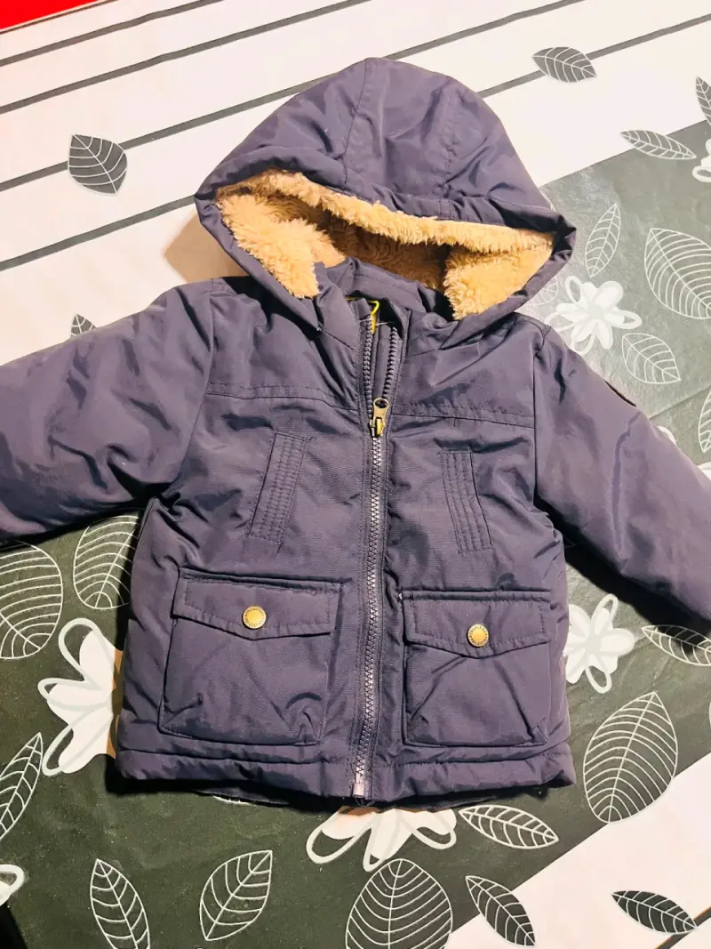 Chaqueta infantil azul con capucha 9M - 2