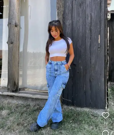 Jeans azul efecto lavado diosas del jeans - miniatura 4