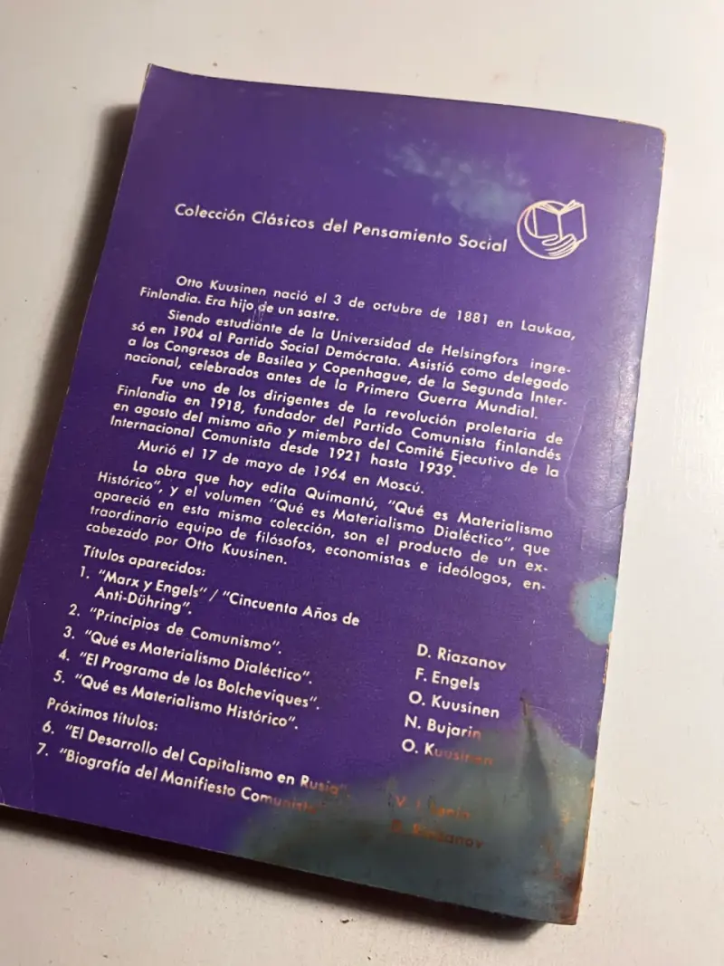 'Qué es materialismo histórico', Otto Kuusinen - 2