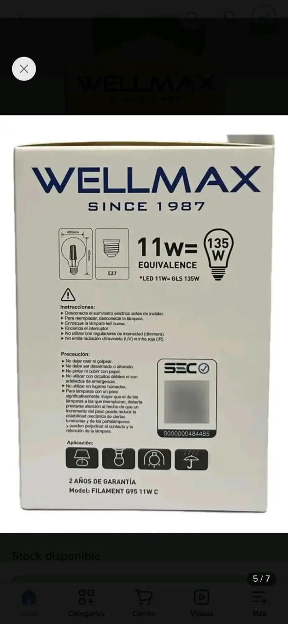 Ampolleta LED Wellmax 11W - 4