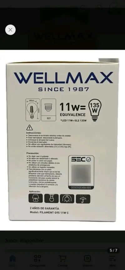 Ampolleta LED Wellmax 11W - miniatura 4