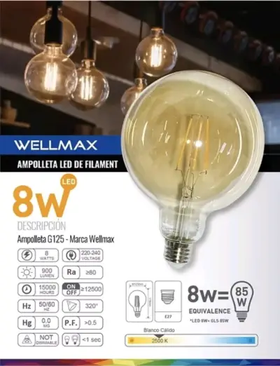 Ampolleta LED 8W Luz Cálida - miniatura 3