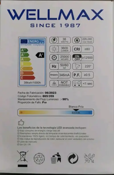 Ampolleta LED Wellmax 38W - miniatura 5