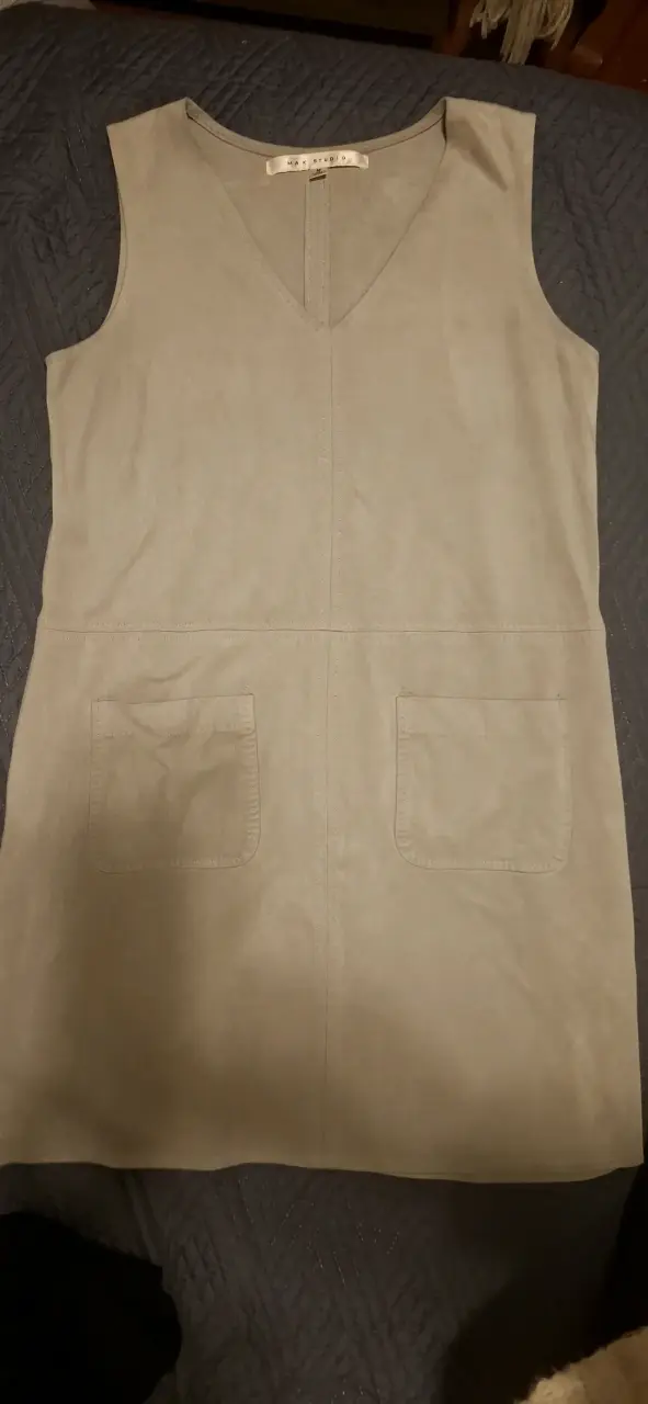 Vestido beige sin mangas - 1