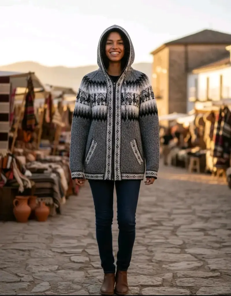 Poleron lana de alpaca talla unica unisex - 2