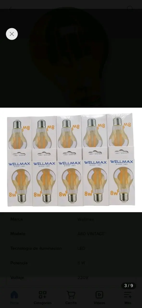 Ampolleta LED 8W Wellmax - 3