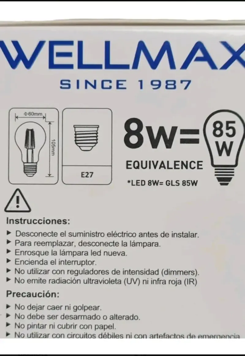 Ampolleta LED 8W Wellmax - 5