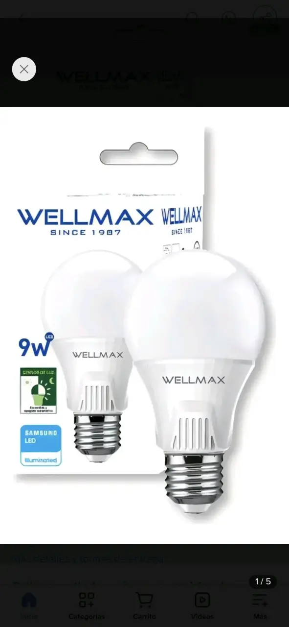 Ampolletas LED Wellmax 9W - 1