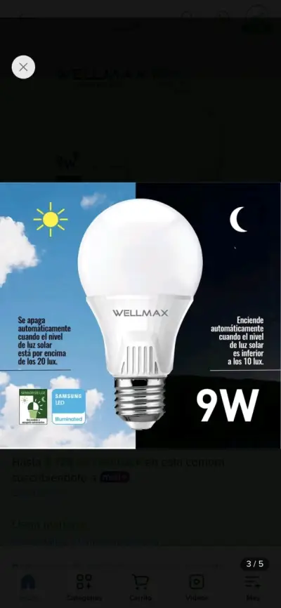 Ampolletas LED Wellmax 9W - miniatura 3