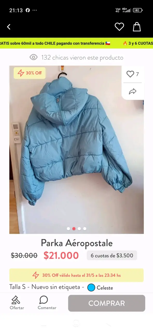Parka celeste Aéropostale - 2