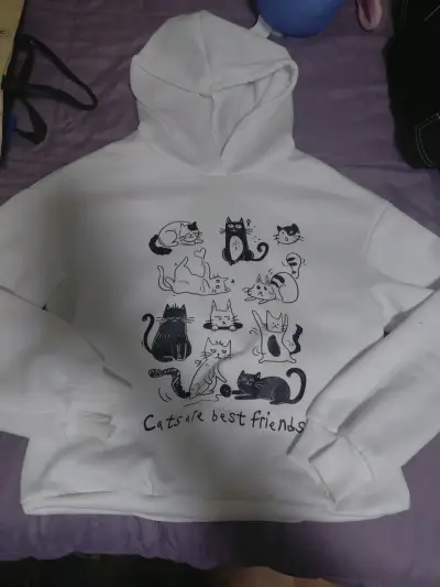 Polerón blanco con estampado de gatos - miniatura 1