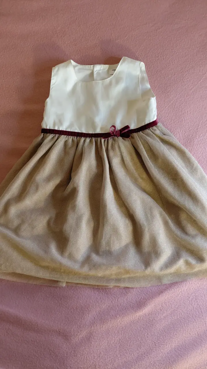 Vestidos talla 12 M color beige y blanco - 1