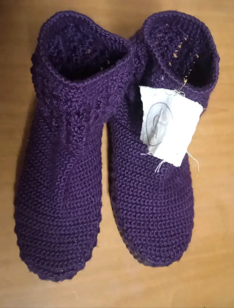 Botines tejidos morados - 2