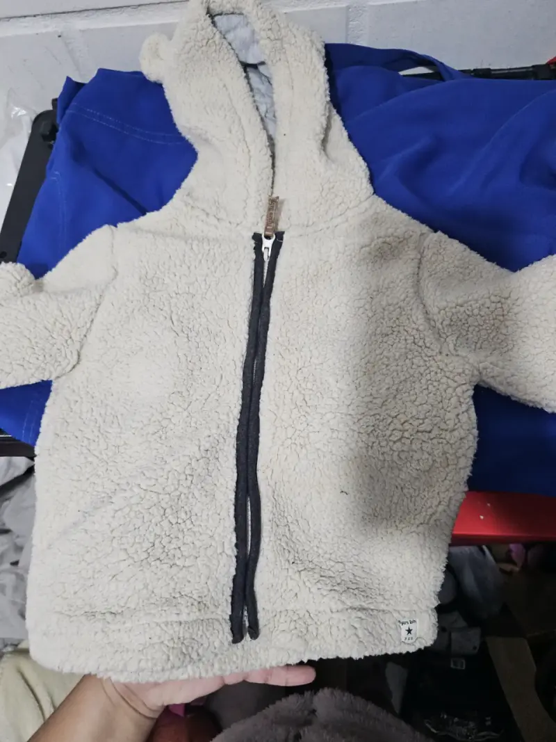 Chaqueta polar con capucha bebé - 1