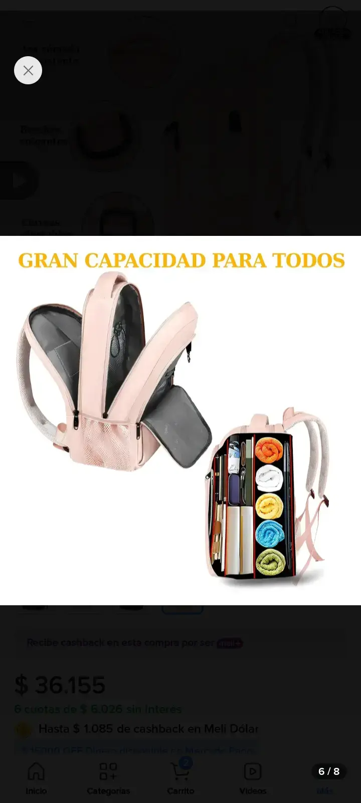 Mochila rosada con bolsillos - 2