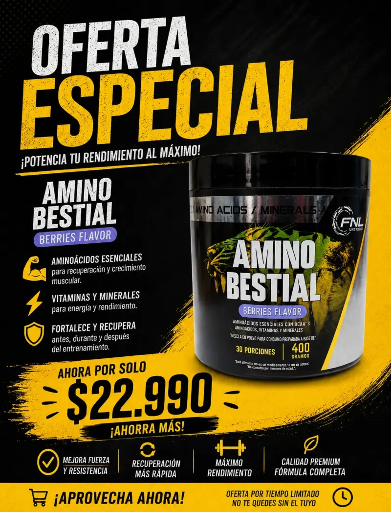 Amino Bestial sabor berries 400g