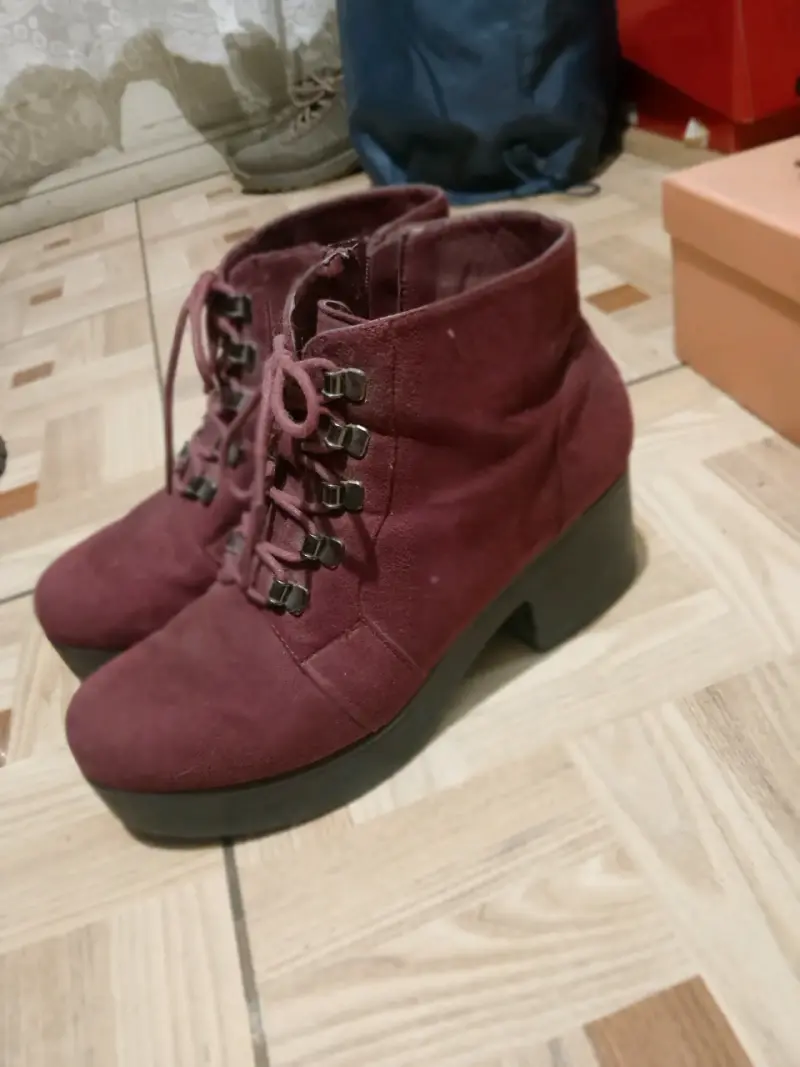 Botines burdeos con plataforma - 2
