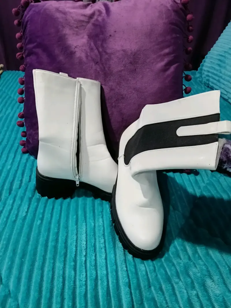 Botines blancos N37 con cierre - 2