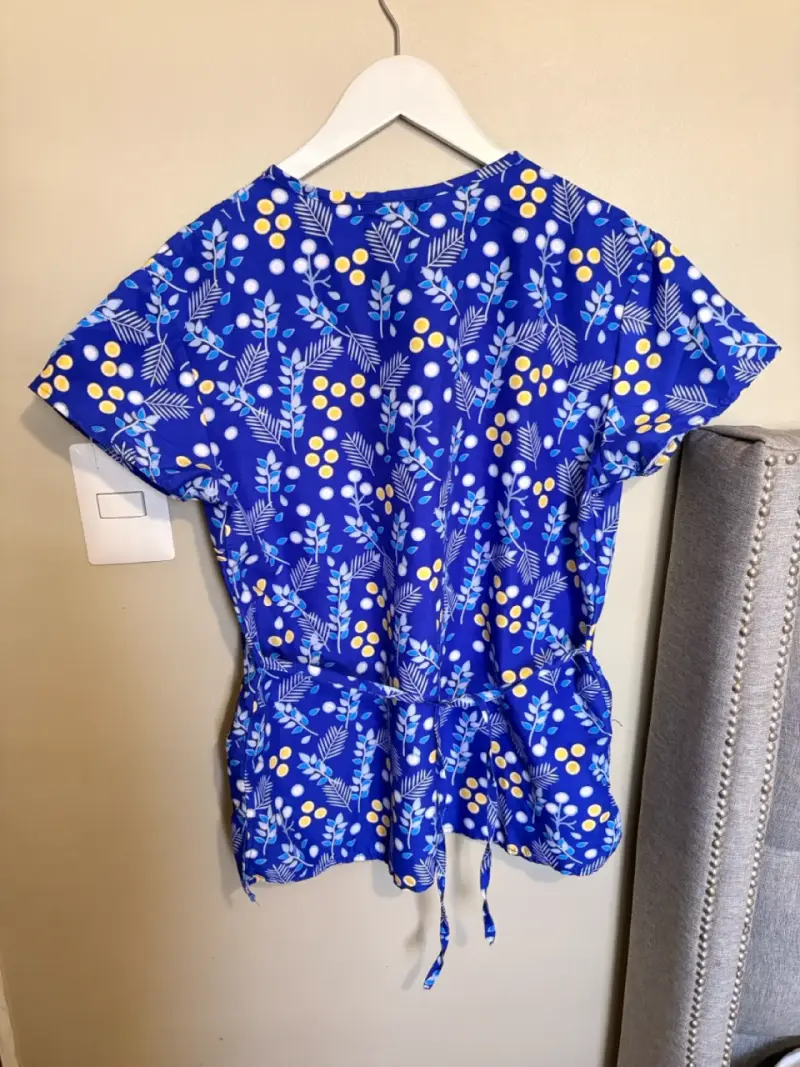 Top clínico azul estampada - 2