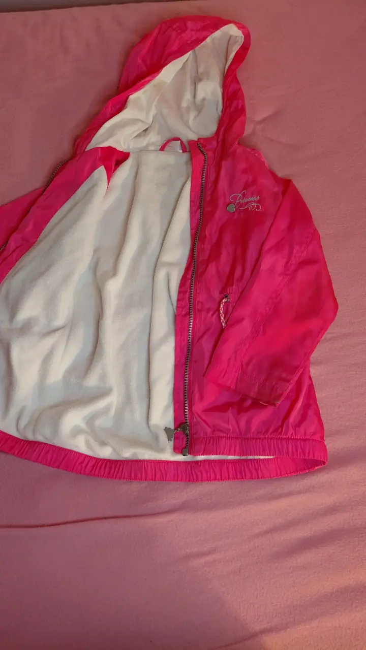 Chaqueta talla 4 A impermeable rosada de princesa - 2