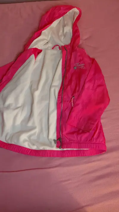 Chaqueta talla 4 A impermeable rosada de princesa - miniatura 2