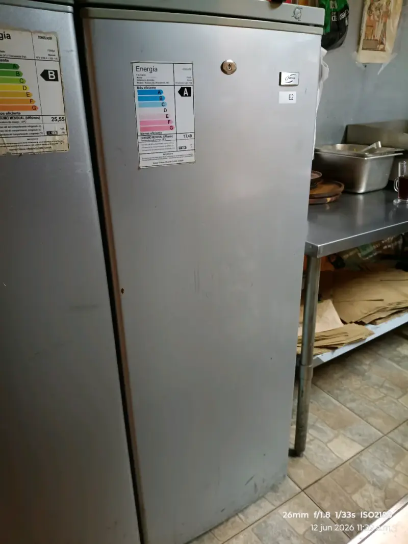 Refrigerador vertical plateado - 1