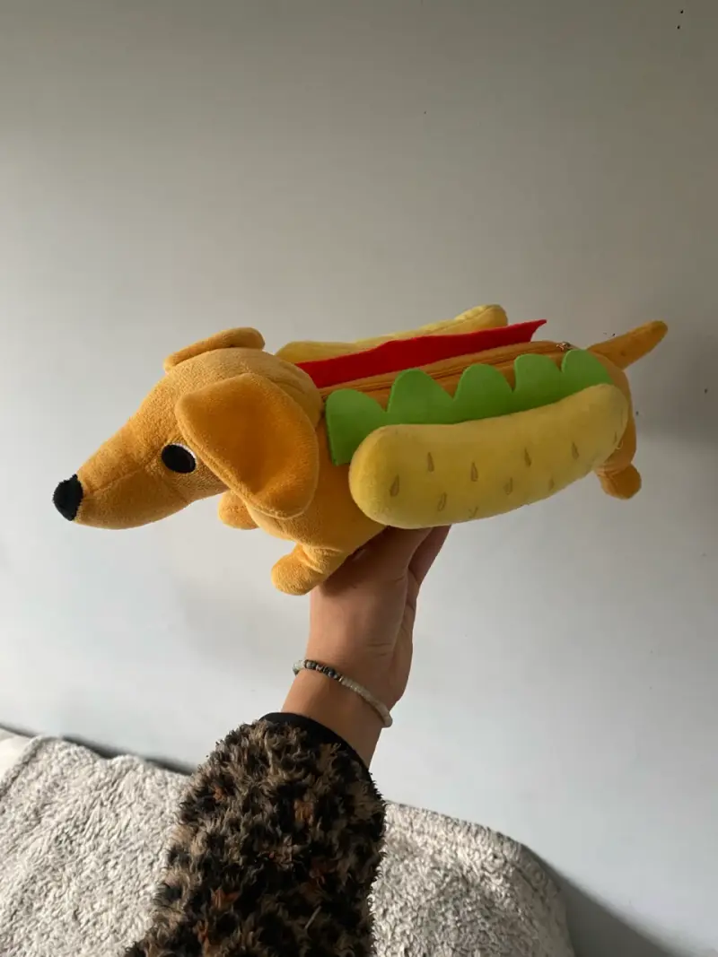 Peluche y estuche perro salchicha - 3
