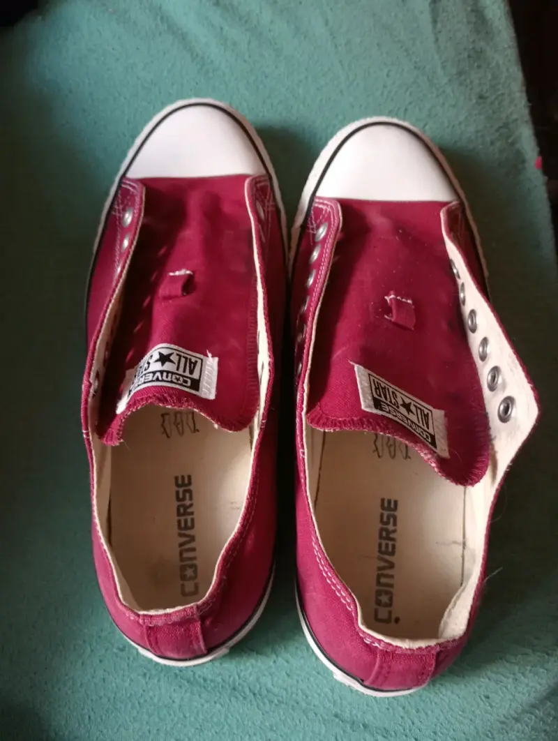 Zapatillas Converse bordó sin cordones - 1
