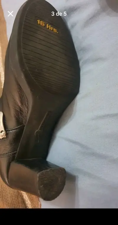Bota alta de cuero negra Marca 16horas - miniatura 3