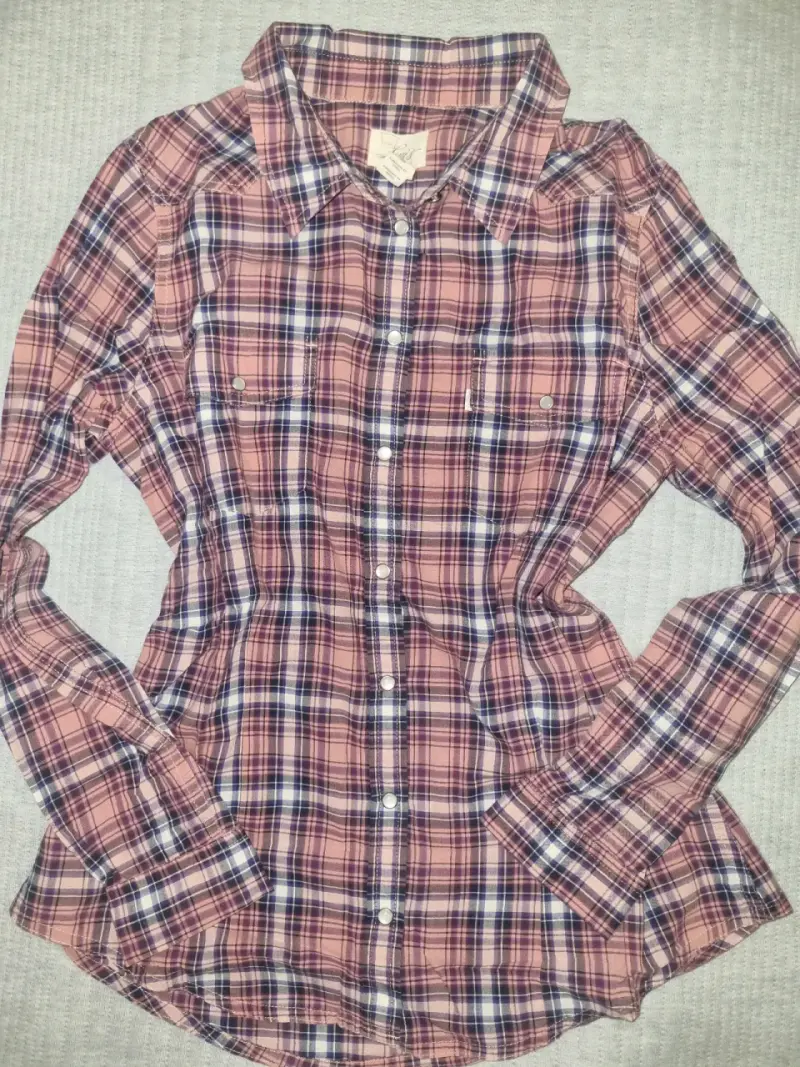 Camisa de cuadros rosada