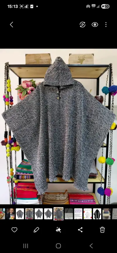 Poncho lana de alpaca - miniatura 1