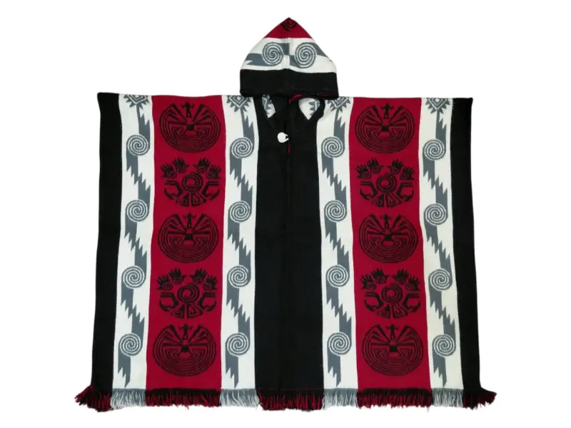 Poncho lana de alpaca reversible