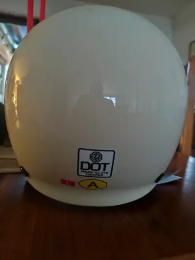 Cassco de moto vintage,nuevo sin uso,blanco - miniatura 4