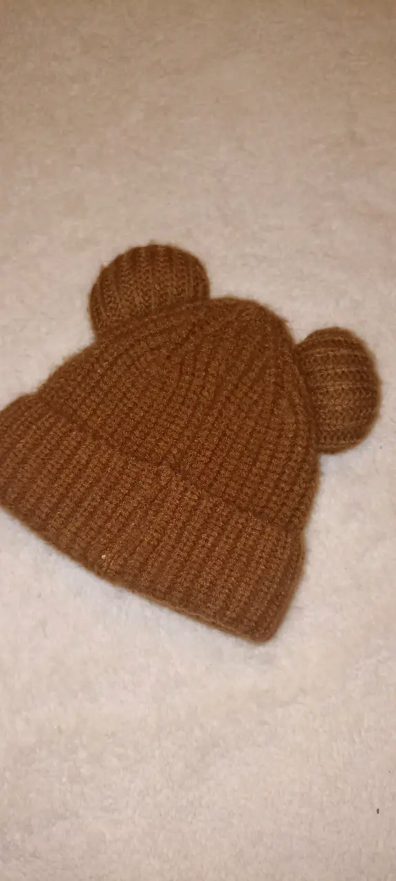 Gorro infantil marrón con orejas - 2