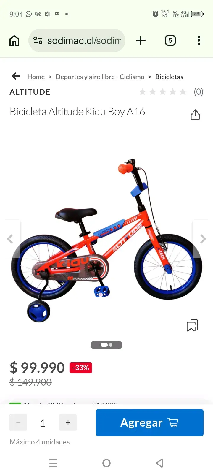 Bicicleta Altitude Kidu Boy A16